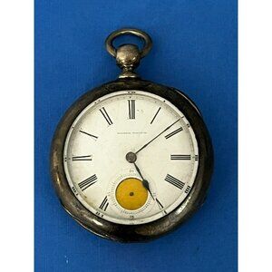 Antique 1882 Illinois Grade 2 Model 1 18s Pocket Watch Newport Coin Silver Case